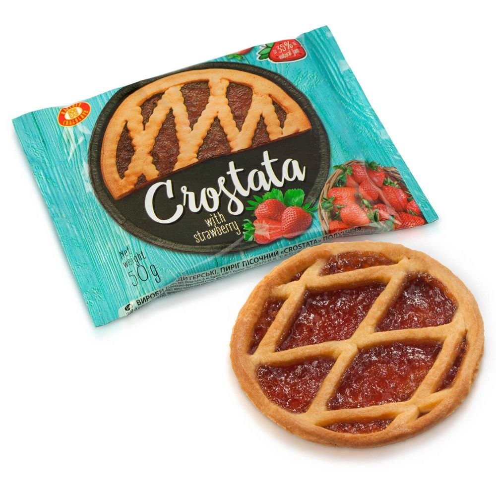 Пиріг пісочний CROSTATA ХБФ полуниця 50г